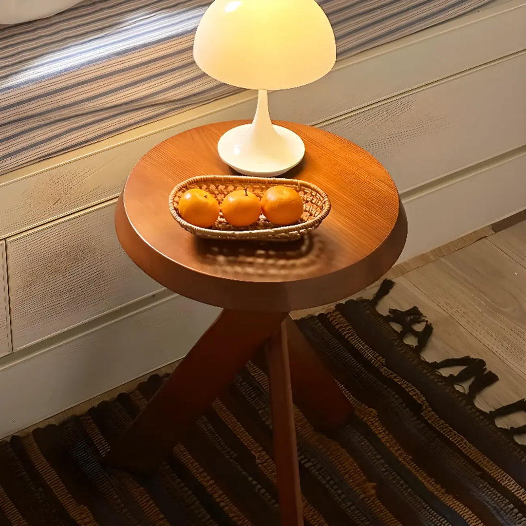 Table d'appoint trépied contemporaine en bois noir