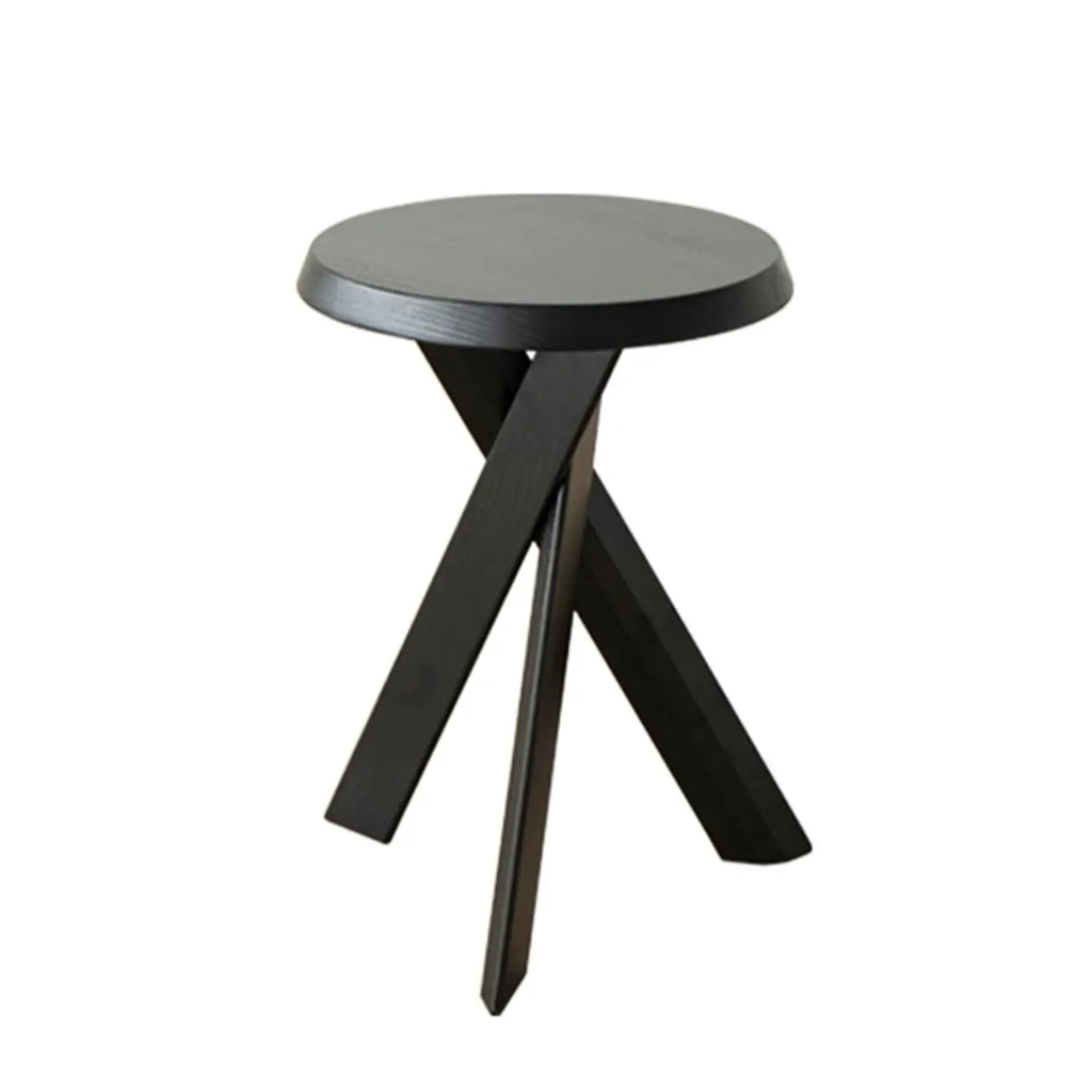 Table d'appoint trépied contemporaine en bois noir