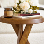 Table d'appoint trépied contemporaine en bois noir