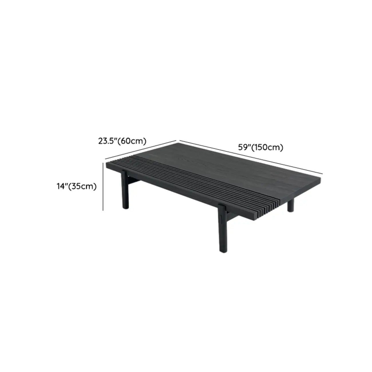 Table basse rectangulaire chic en bois noir