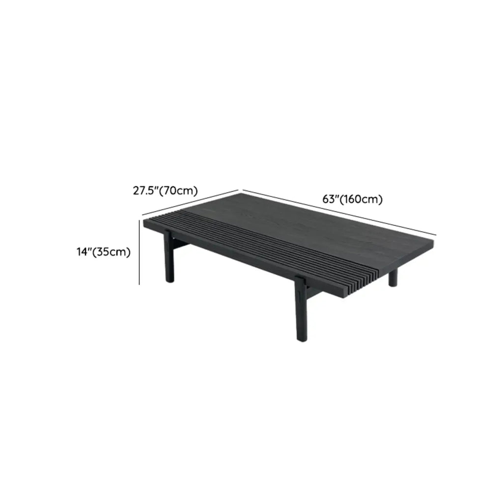 Table basse rectangulaire chic en bois noir