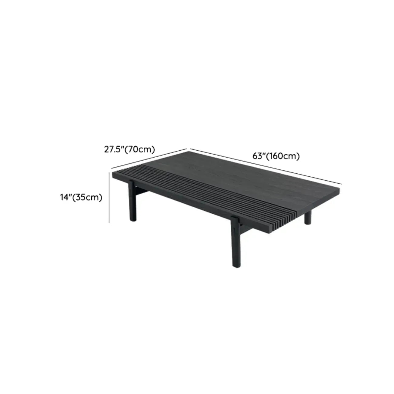 Table basse rectangulaire chic en bois noir