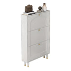 Étagère à chaussures moderne en bois couleur craie, à fixer au mur ou dans un meuble.