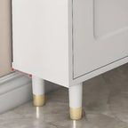 Étagère à chaussures moderne en bois couleur craie, à fixer au mur ou dans un meuble.