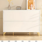 Meuble à chaussures d'entrée en bois blanc avec portes vitrées