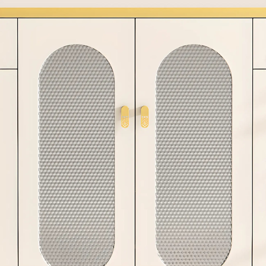 Meuble à chaussures d'entrée en bois blanc avec portes vitrées