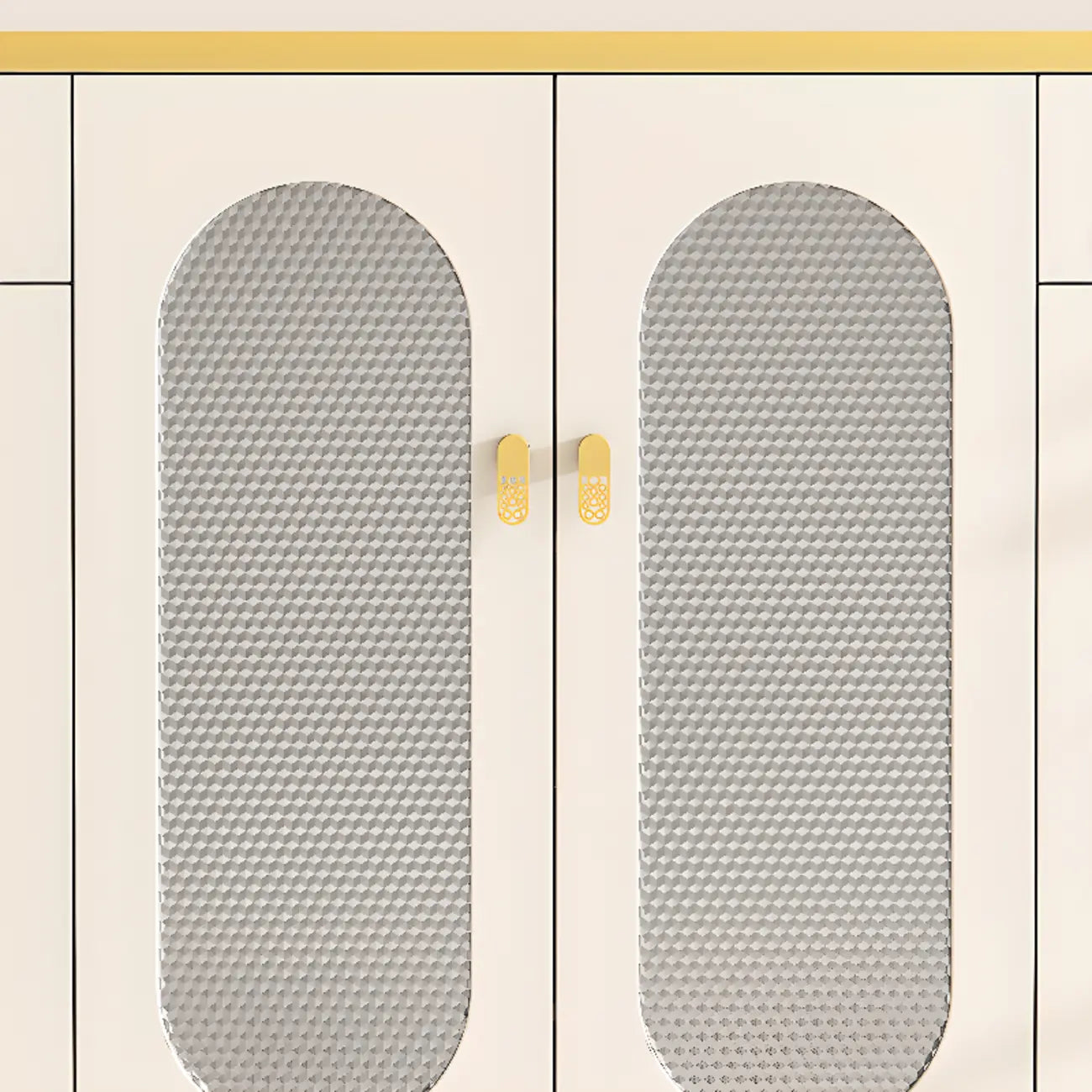 Meuble à chaussures d'entrée en bois blanc avec portes vitrées