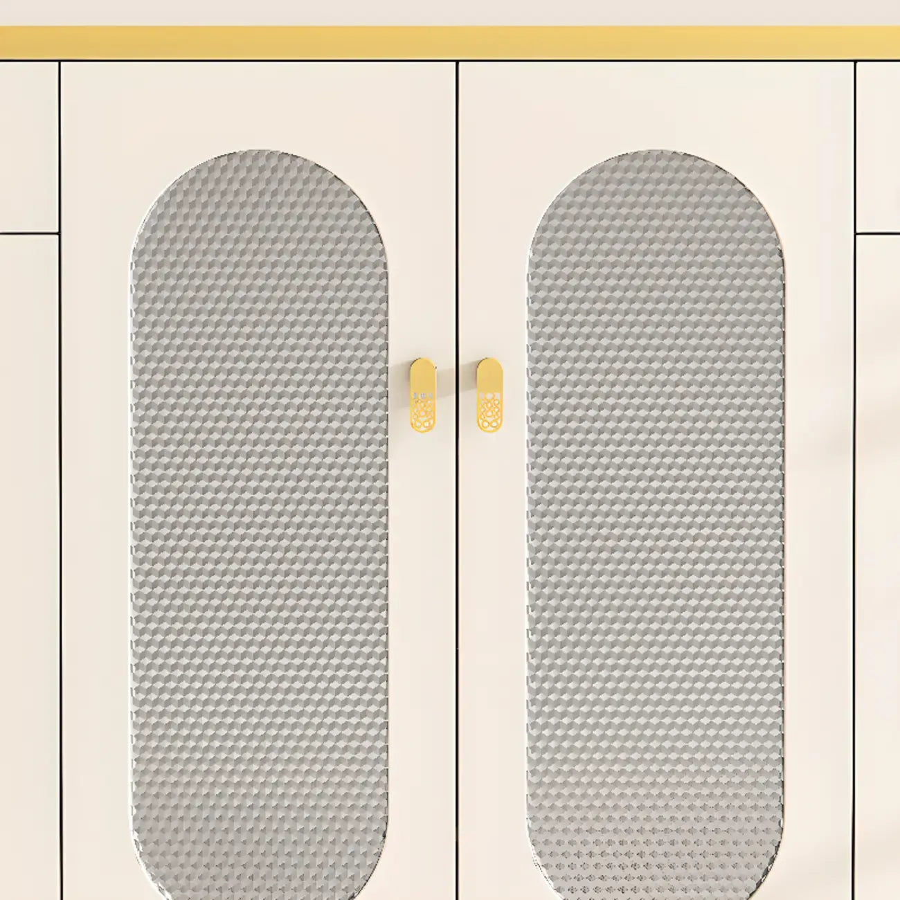 Meuble à chaussures d'entrée en bois blanc avec portes vitrées
