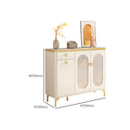 Meuble à chaussures d'entrée en bois blanc avec portes vitrées