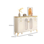 Meuble à chaussures d'entrée en bois blanc avec portes vitrées