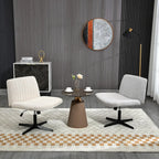 Chaise de bureau pivotante réglable, rembourrée et blanche à dossier bas