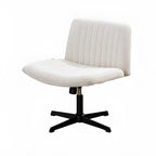Chaise de bureau pivotante réglable, rembourrée et blanche à dossier bas