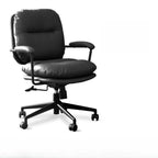Fauteuil de bureau ergonomique pivotant en cuir beige élégant