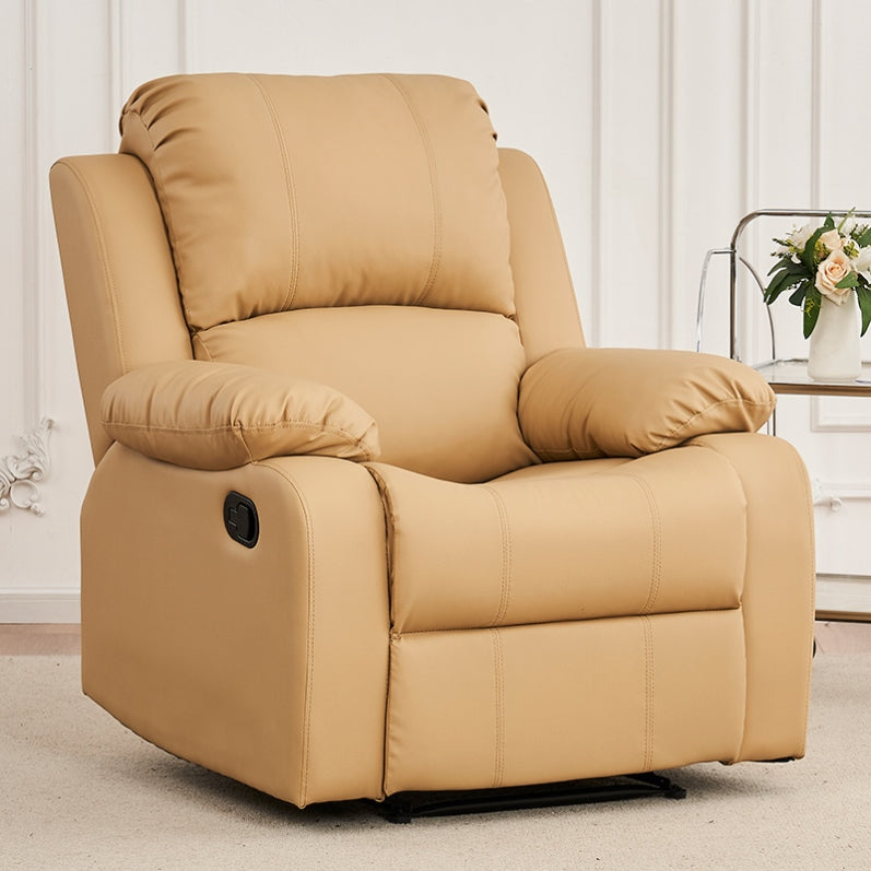 Fauteuil inclinable manuel luxueux en cuir noir avec soutien lombaire