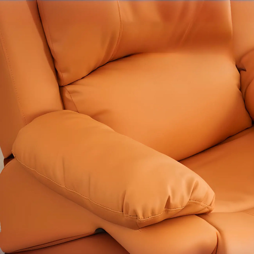 Fauteuil inclinable manuel luxueux en cuir noir avec soutien lombaire