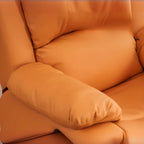 Fauteuil inclinable manuel luxueux en cuir noir avec soutien lombaire