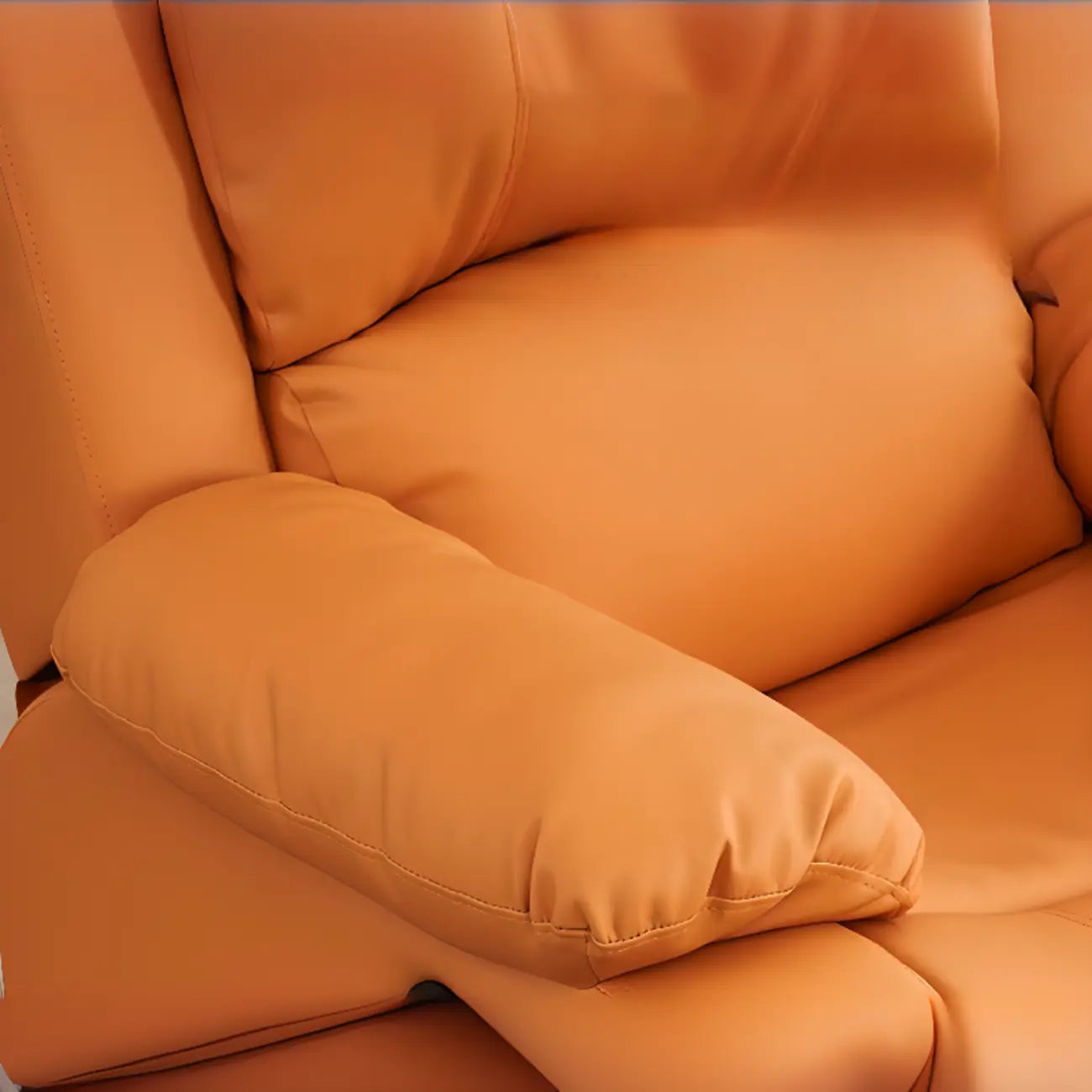 Fauteuil inclinable manuel luxueux en cuir noir avec soutien lombaire