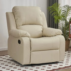 Fauteuil inclinable manuel luxueux en cuir noir avec soutien lombaire