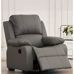 Fauteuil inclinable manuel luxueux en cuir noir avec soutien lombaire