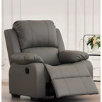 Fauteuil inclinable manuel luxueux en cuir noir avec soutien lombaire