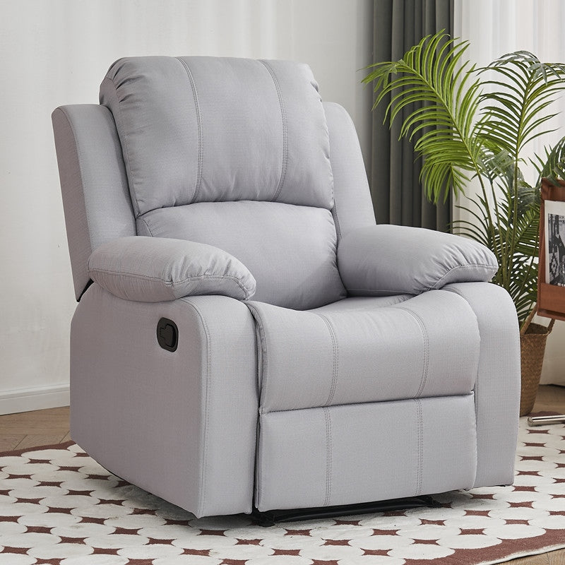 Fauteuil inclinable manuel luxueux en cuir noir avec soutien lombaire
