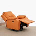 Fauteuil inclinable manuel luxueux en cuir noir avec soutien lombaire