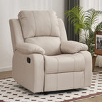 Fauteuil inclinable manuel luxueux en cuir noir avec soutien lombaire