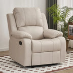 Fauteuil inclinable manuel luxueux en cuir noir avec soutien lombaire
