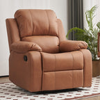 Fauteuil inclinable manuel luxueux en cuir noir avec soutien lombaire