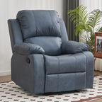 Fauteuil inclinable manuel luxueux en cuir noir avec soutien lombaire