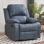 Fauteuil inclinable manuel luxueux en cuir noir avec soutien lombaire