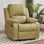 Fauteuil inclinable manuel luxueux en cuir noir avec soutien lombaire