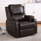 Fauteuil inclinable manuel luxueux en cuir noir avec soutien lombaire