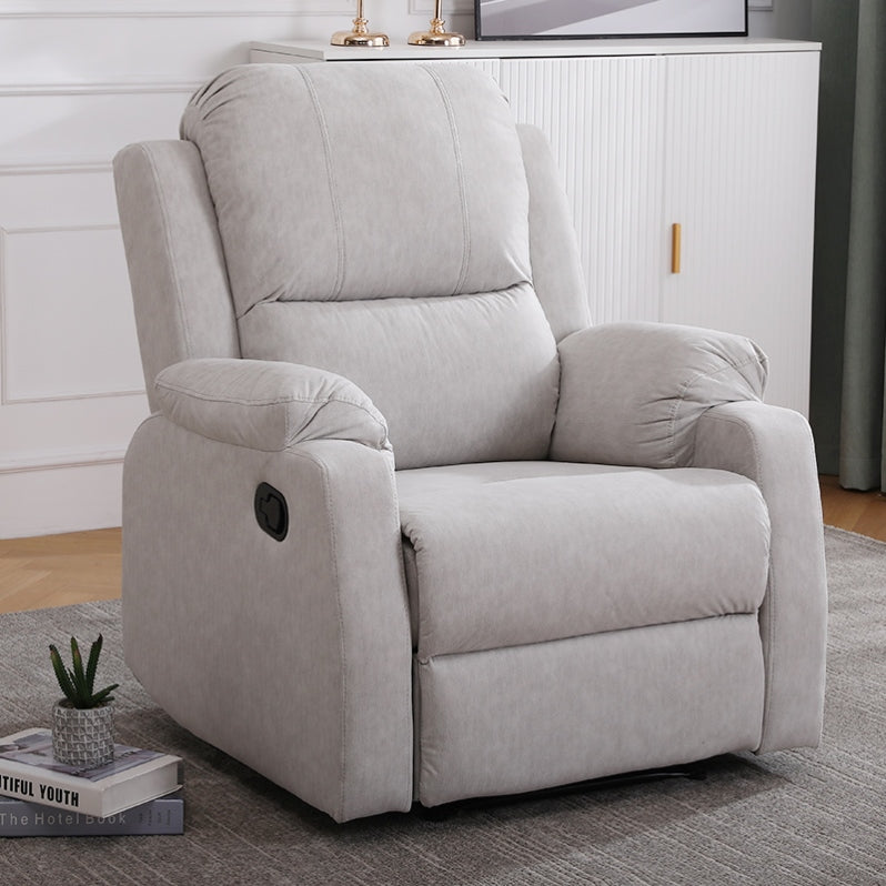 Fauteuil inclinable manuel luxueux en cuir noir avec soutien lombaire