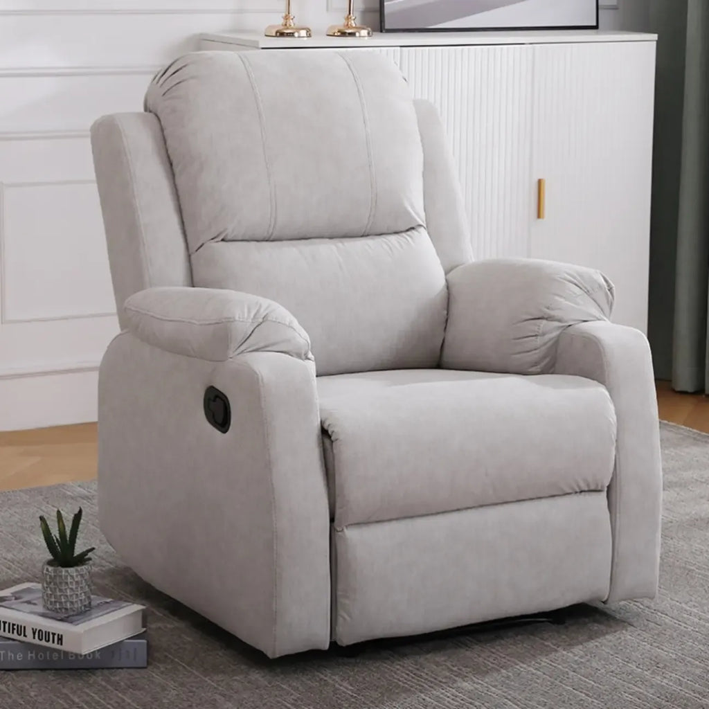 Fauteuil inclinable manuel luxueux en cuir noir avec soutien lombaire