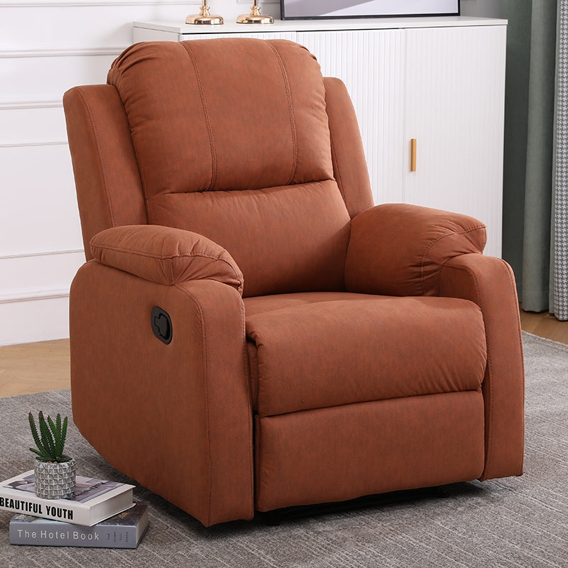 Fauteuil inclinable manuel luxueux en cuir noir avec soutien lombaire