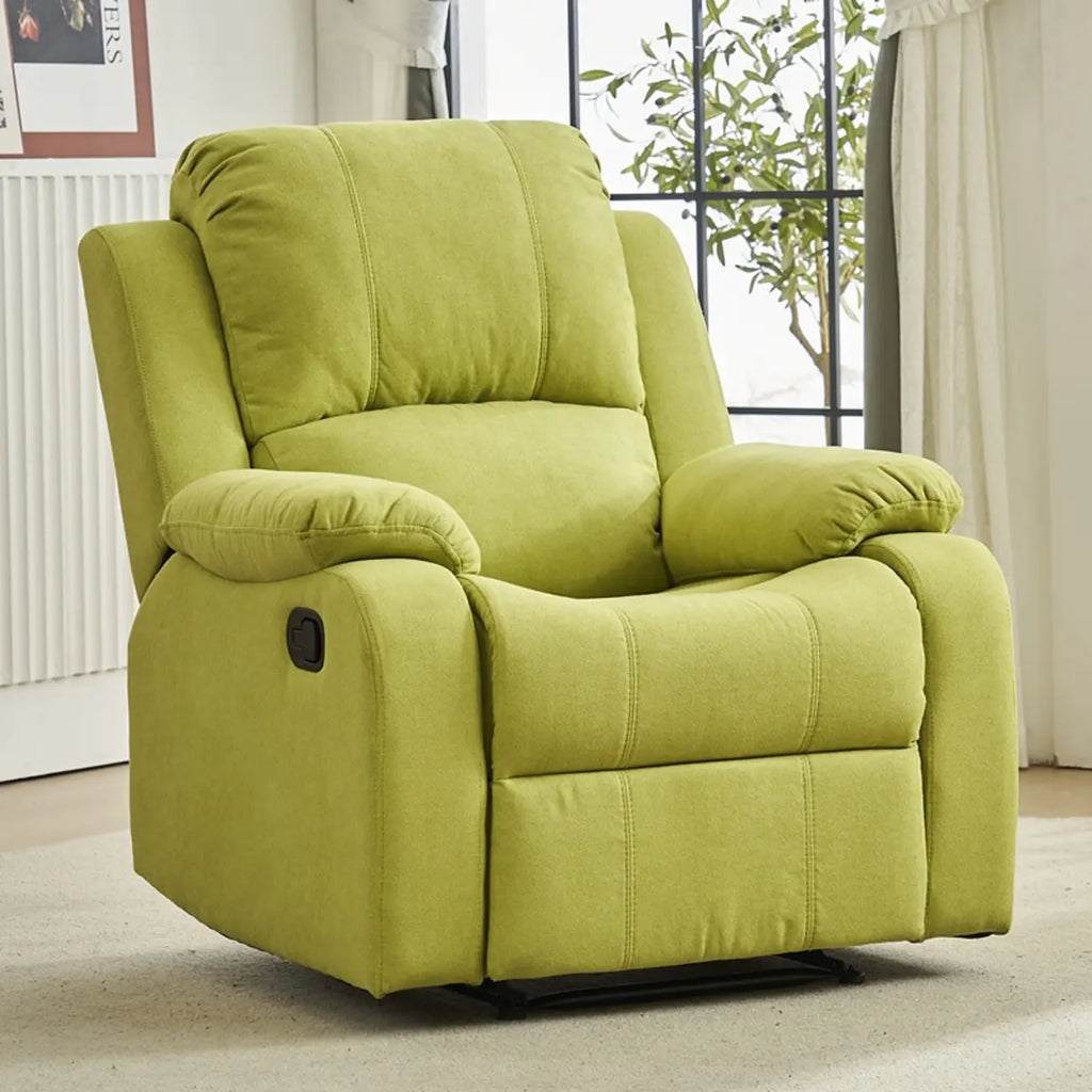 Fauteuil inclinable manuel luxueux en cuir noir avec soutien lombaire