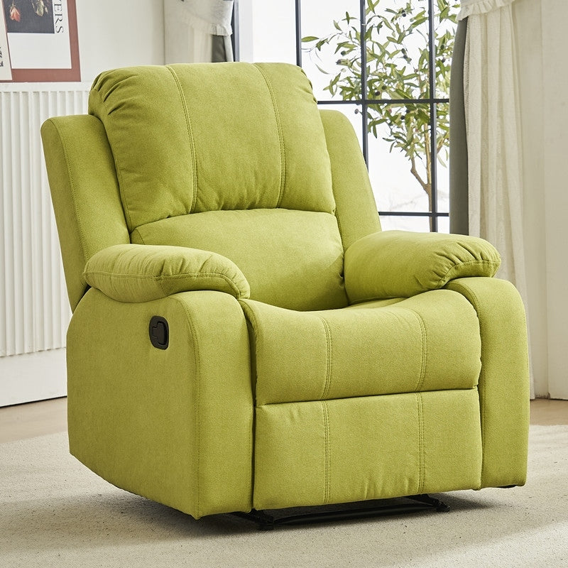 Fauteuil inclinable manuel luxueux en cuir noir avec soutien lombaire