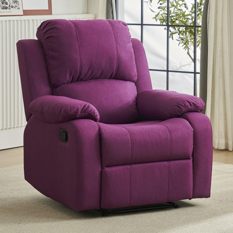 Fauteuil inclinable manuel luxueux en cuir noir avec soutien lombaire