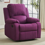 Fauteuil inclinable manuel luxueux en cuir noir avec soutien lombaire