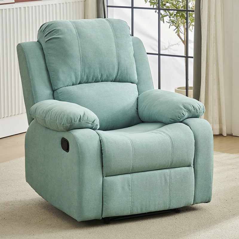 Fauteuil inclinable manuel luxueux en cuir noir avec soutien lombaire