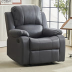 Fauteuil inclinable manuel luxueux en cuir noir avec soutien lombaire