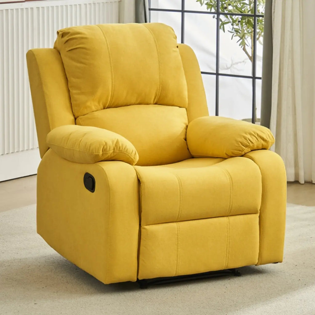 Fauteuil inclinable manuel luxueux en cuir noir avec soutien lombaire