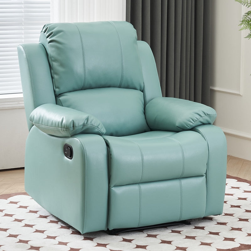 Fauteuil inclinable manuel luxueux en cuir noir avec soutien lombaire