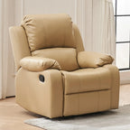 Fauteuil inclinable manuel luxueux en cuir noir avec soutien lombaire