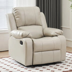 Fauteuil inclinable manuel luxueux en cuir noir avec soutien lombaire