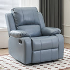 Fauteuil inclinable manuel luxueux en cuir noir avec soutien lombaire