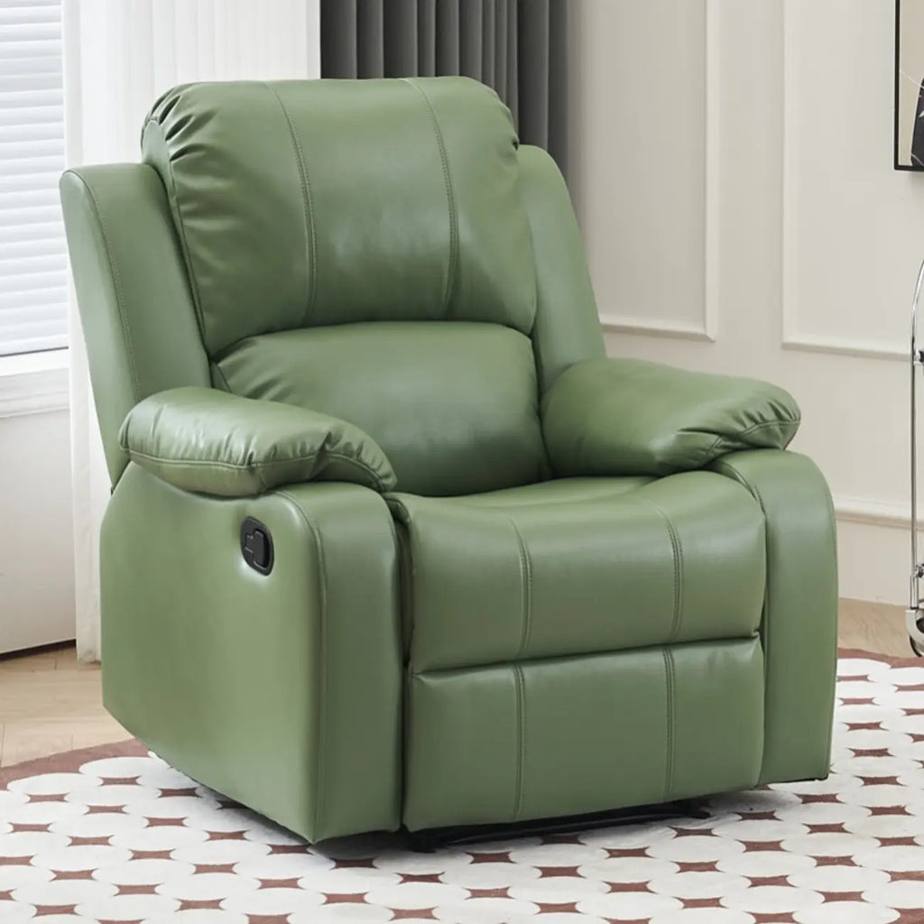 Fauteuil inclinable manuel luxueux en cuir noir avec soutien lombaire