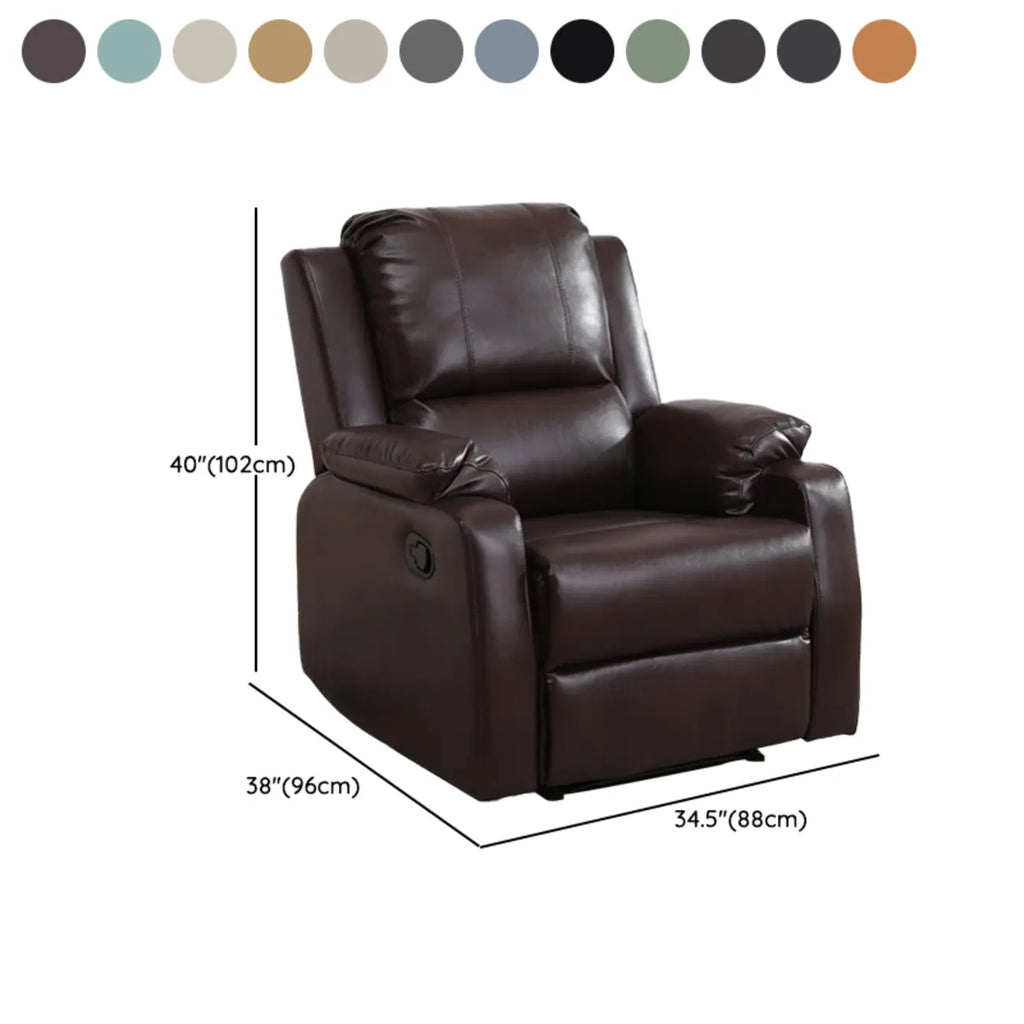 Fauteuil inclinable manuel luxueux en cuir noir avec soutien lombaire