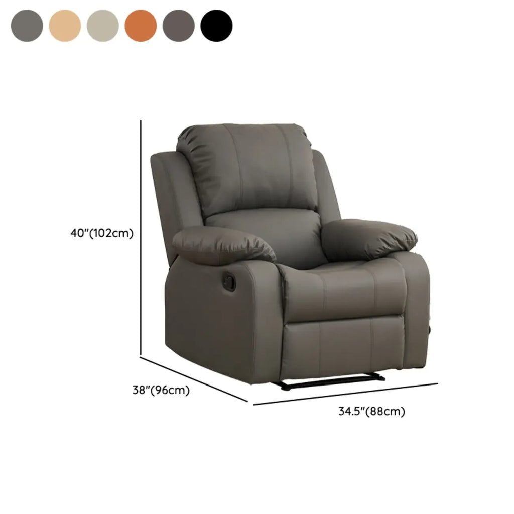 Fauteuil inclinable manuel luxueux en cuir noir avec soutien lombaire